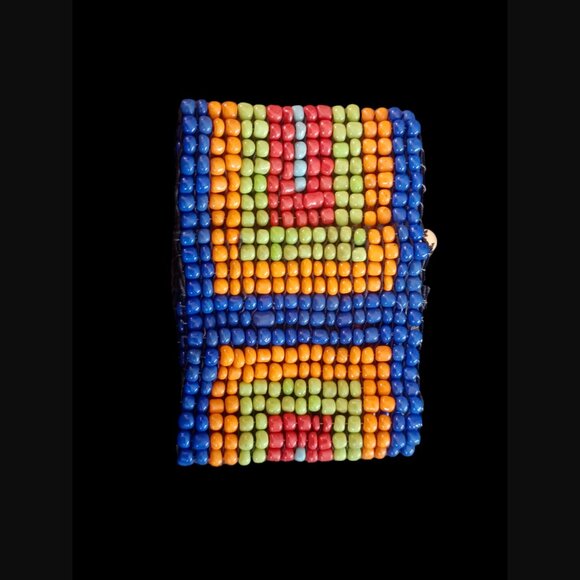 RJ Graziano Beaded Multicolor Square Bead Pattern Stretch Bracelet 7" OSFM - Picture 7 of 8